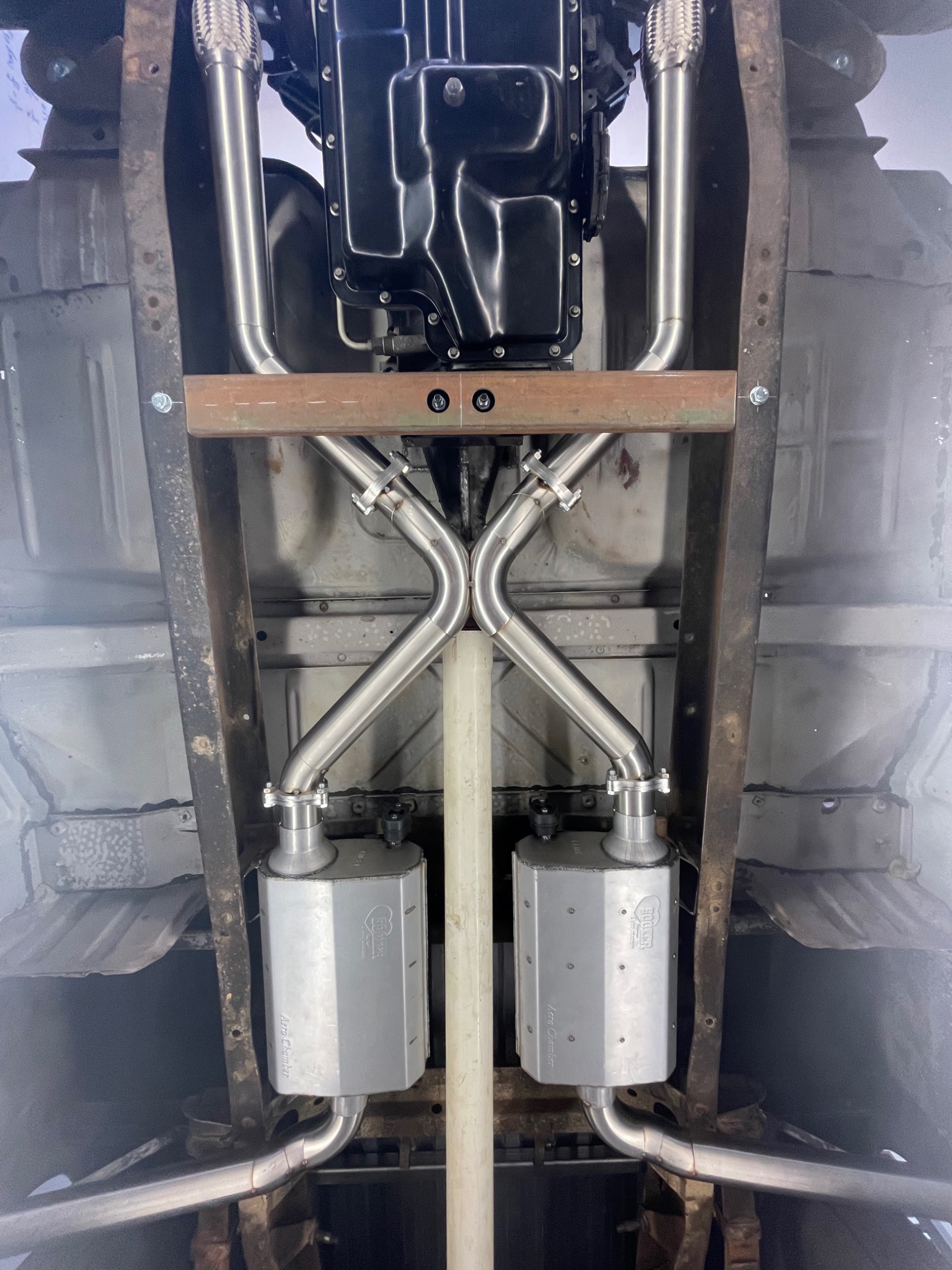 Custom stainless dual exhaust fabrication