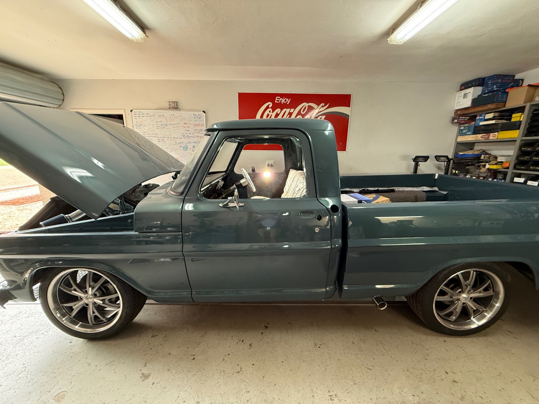 Ford F100 after restoration showing stance
